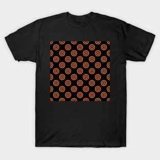 Neon Orange Concentric Circles T-Shirt